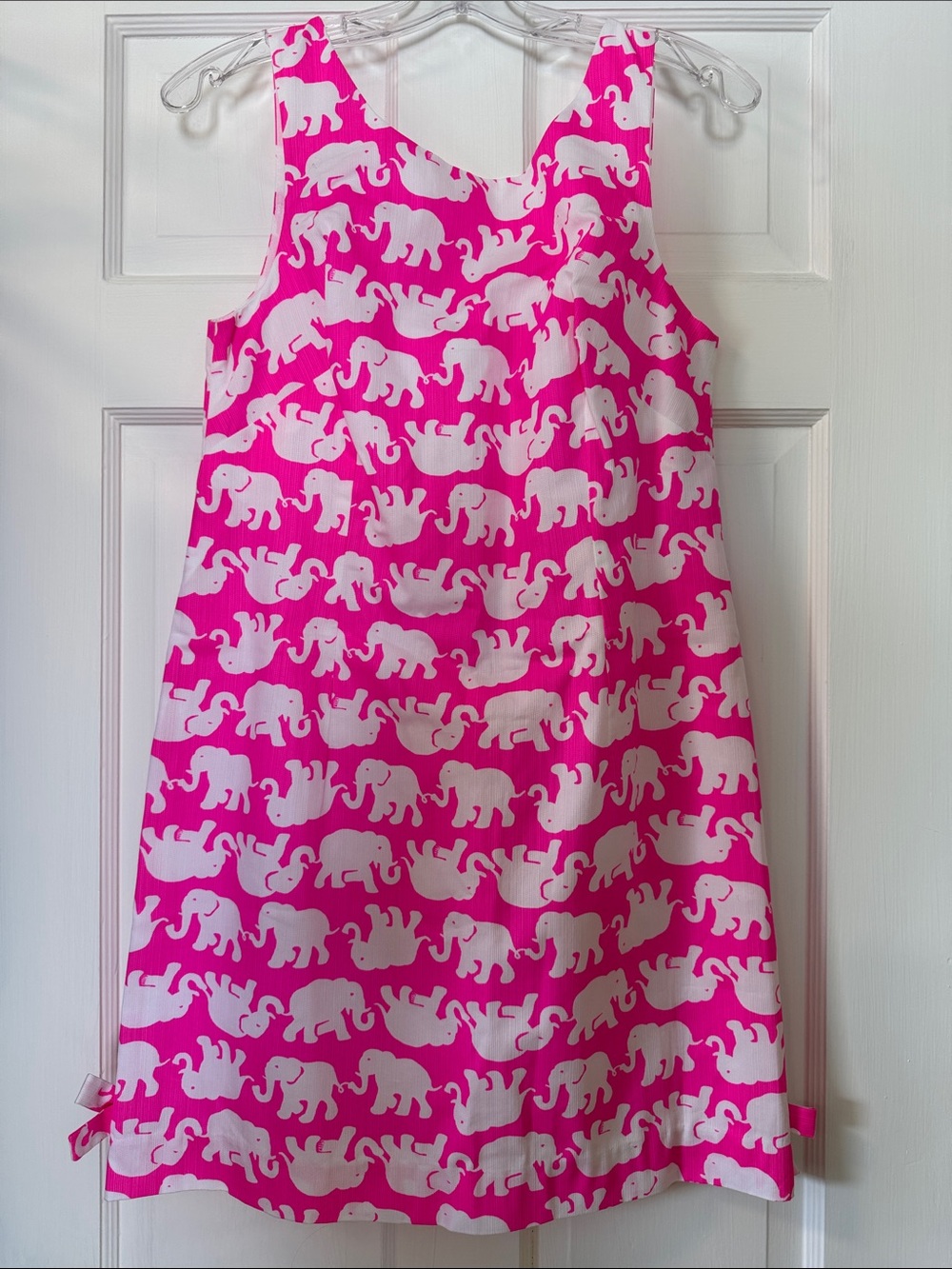 Lilly Pulitzer Hot Pink and White Elephant Print Shift Dress